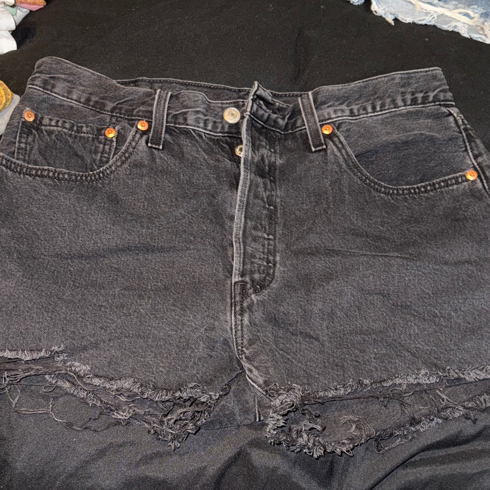 Levi’s Woman’s  Black Distressed Denim Shorts